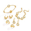 New original resin earrings, light luxury ring, titanium steel non-fading exquisite bracelet, ribbed gradient bracelet jewelry
