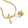 Original design titanium steel cross necklace light luxury niche simple sense ring titanium steel non-fading cross-border jewelry for women