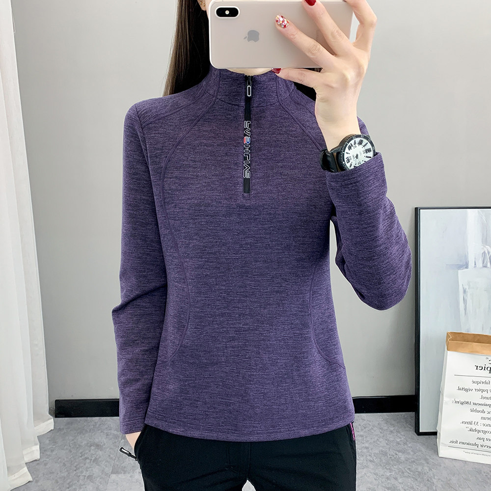 户外德绒抓绒衣弹力加绒T恤女上衣长袖打底衫女加厚保暖衣防静电,淘宝优惠券,粉丝福利购,淘宝优惠卷