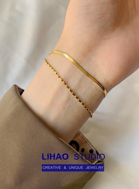 轻奢高级感小米粒18K金色手链