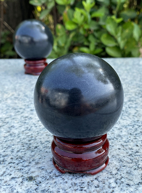 俄罗斯次石墨摆件水晶球家居办公