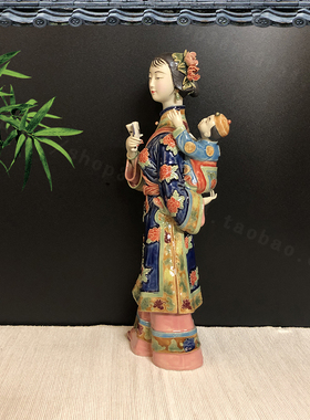 陶瓷石湾公仔人物古典风工艺品
