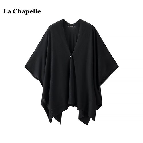 拉夏贝尔/La Chapelle空调衫披肩外搭女春秋薄款宽松慵懒针织开衫 - 图2