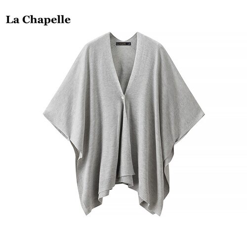 拉夏贝尔/La Chapelle空调衫披肩外搭女春秋薄款宽松慵懒针织开衫 - 图1