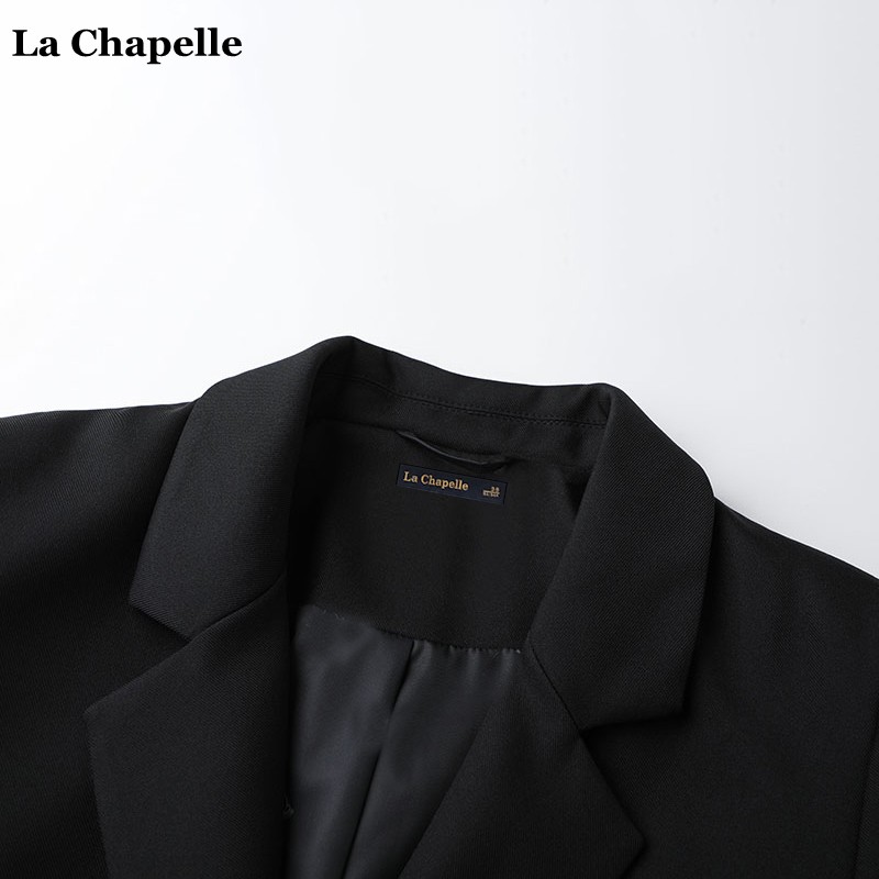 拉夏贝尔/La Chapelle秋季新款高级感黑色西服女气质百搭西装外套