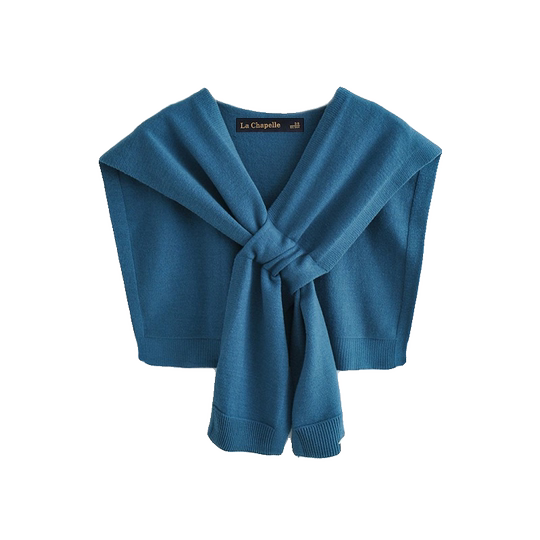 La Chapelle/La Chapelle Strickschal für Damen, einfarbig, gestapeltes Hemd im koreanischen Stil, geknotete Weste im Kreuzstil