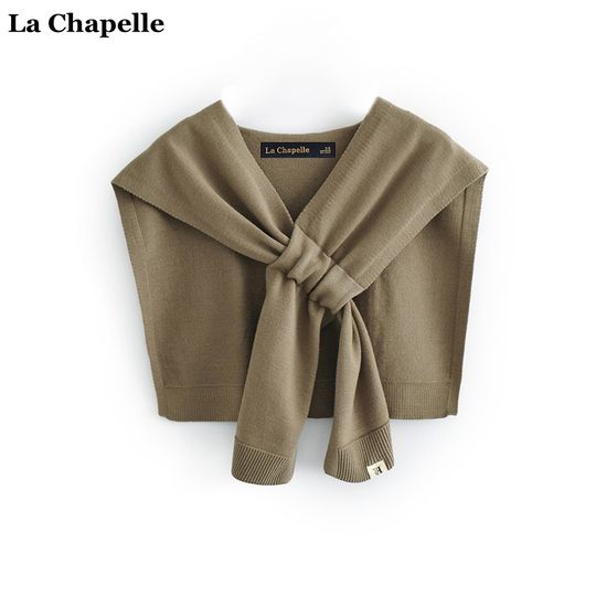 La Chapelle/La Chapelle Strickschal für Damen, einfarbig, gestapeltes Hemd im koreanischen Stil, geknotete Weste im Kreuzstil