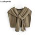 La Chapelle/La Chapelle Strickschal für Damen, einfarbig, gestapeltes Hemd im koreanischen Stil, geknotete Weste im Kreuzstil
