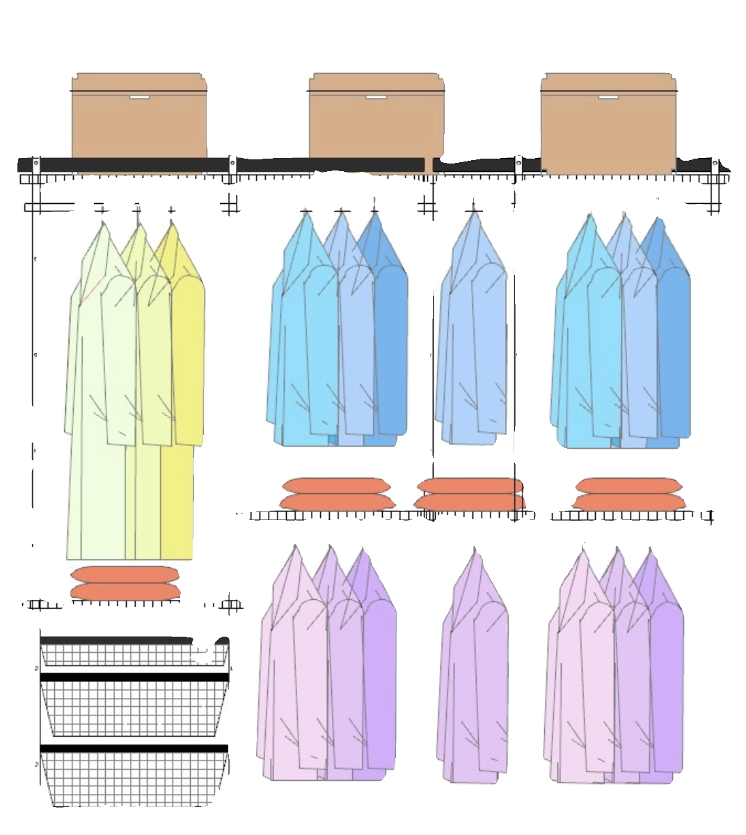 白色金属衣架配件开放式衣帽间五金件砌墙金属衣柜框架储物间收纳,淘宝优惠券,粉丝福利购,淘宝优惠卷