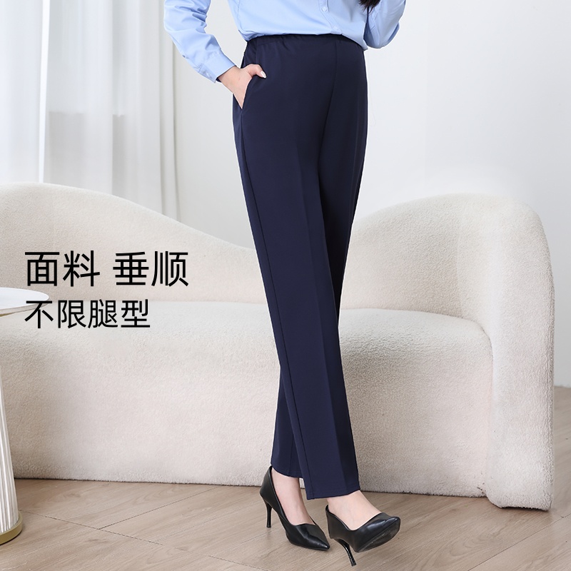 孕妇裤子无托腹工装裤春秋新款外穿大码职业裤夏款直筒黑色西装裤 - 图3