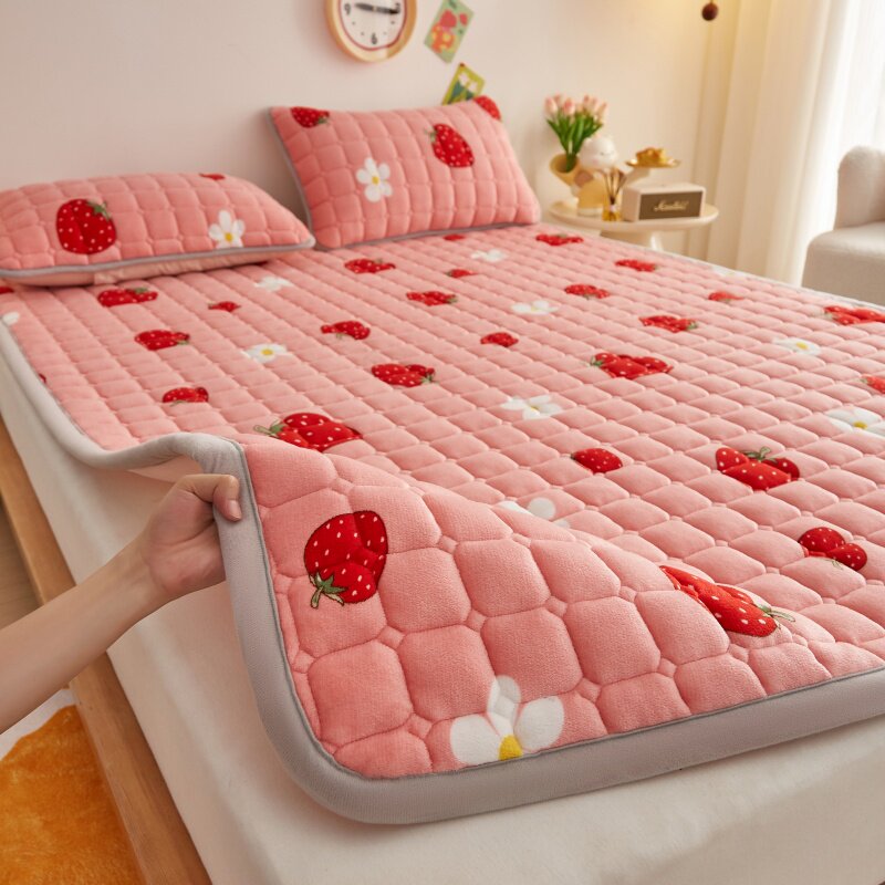 冬季法兰绒珊瑚绒床单毛毯加厚铺床毯子床上用学生宿舍单人加绒毯