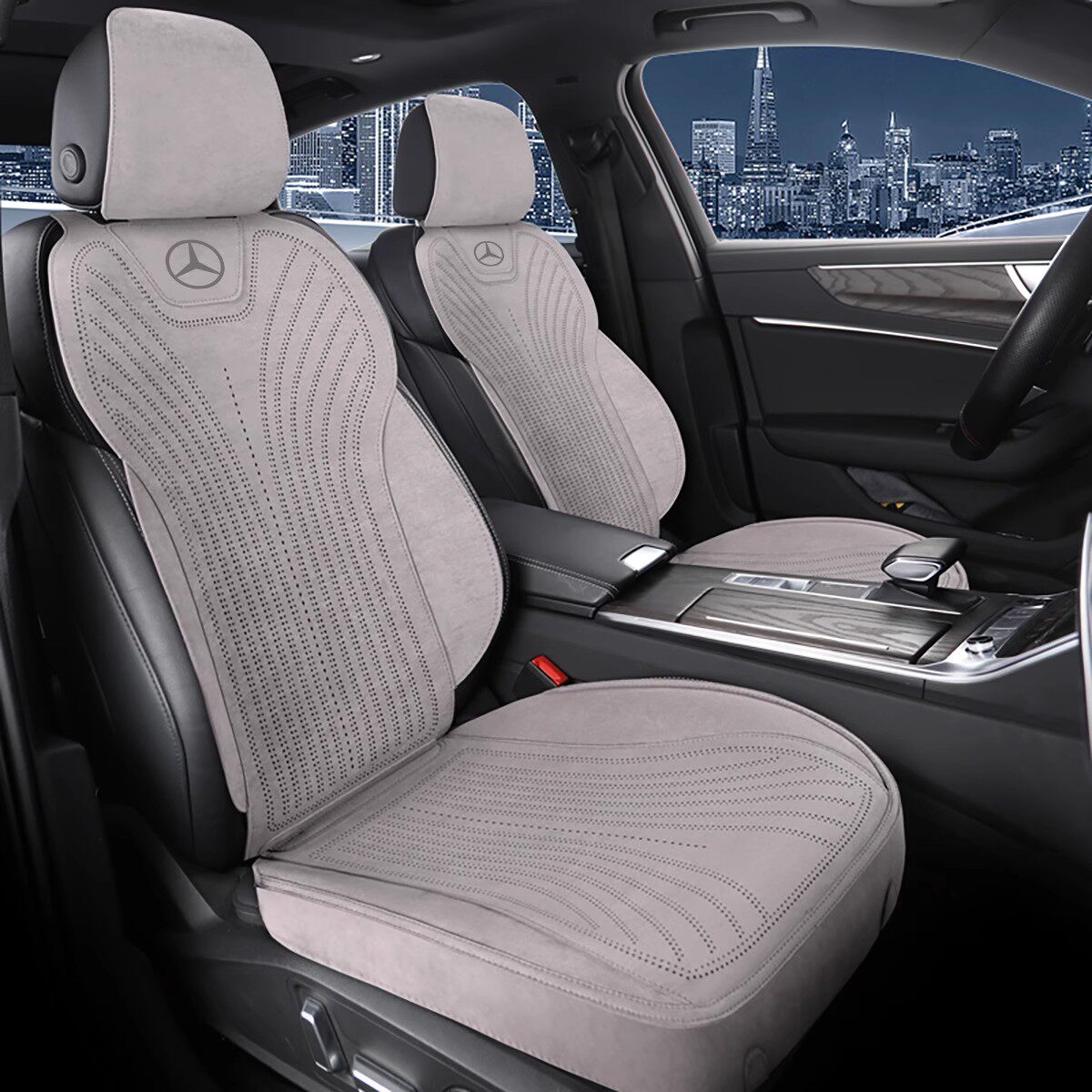 冬季奔驰GLC/GLB/C260L/E300L专车专用翻毛皮四季通用汽车坐垫