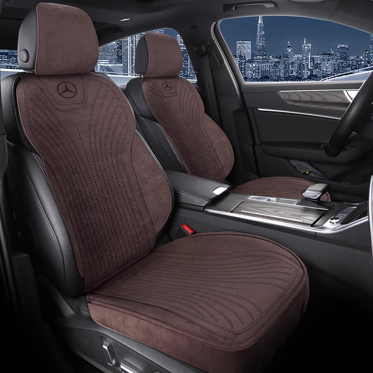 冬季奔驰GLC/GLB/C260L/E300L专车专用翻毛皮四季通用汽车坐垫