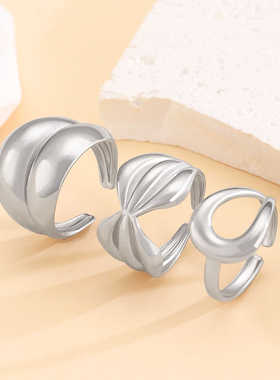 不锈钢欧美极简风钛钢戒指