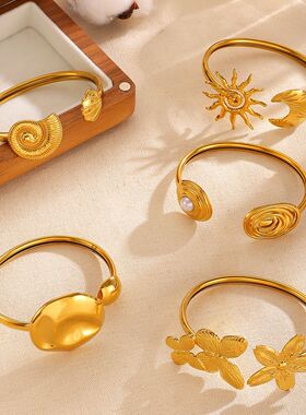 欧美ins风不对称钛钢手镯