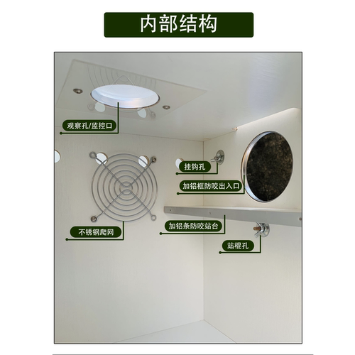 适用达洋鹦鹉繁殖箱孵化牡丹玄凤小太阳和尚鹦鹉鸟笼窝外挂式双门 - 图2
