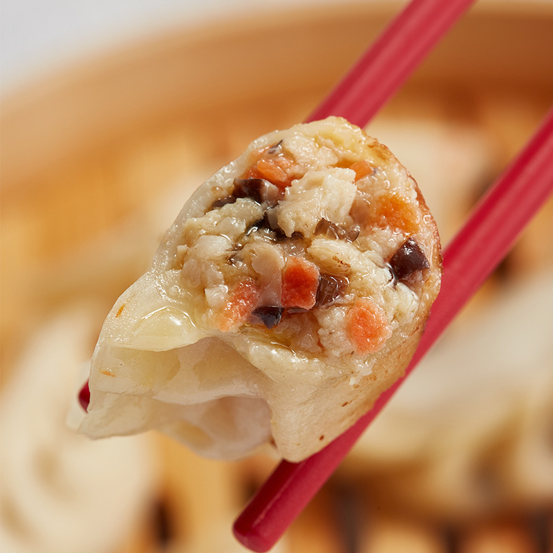 妙洁盛世素食饺子点心素蟹粉煎饺素早餐速冻水饺点心日式含蛋奶-图1