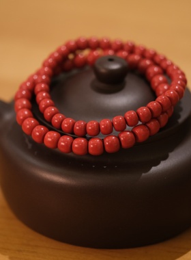 高含量朱砂手链女老型珠