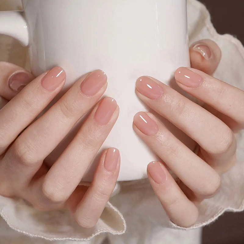 裸粉色纯色纯手工甲片美甲穿戴甲中短款学生党2026新款轻奢高级感,淘宝优惠券,粉丝福利购,淘宝优惠卷