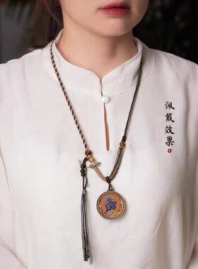 手工编织藏式手搓棉绳挂脖项链绳男女民族风佛牌唐卡挂件吊坠挂绳
