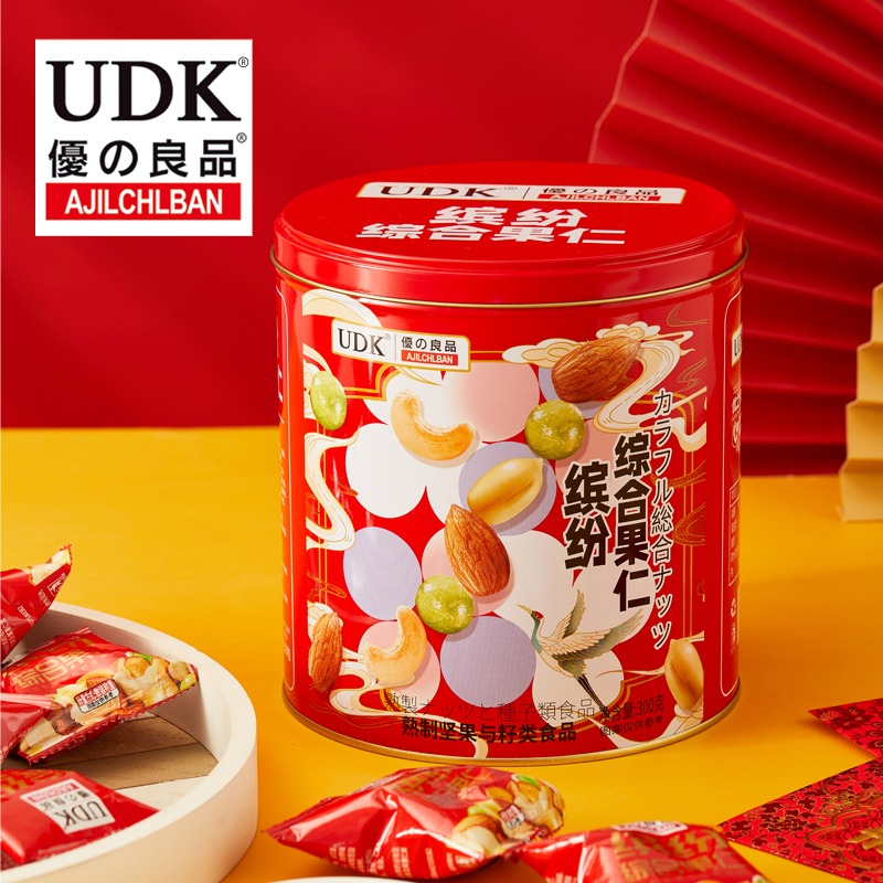 UDK优之良品缤纷综合果仁大吉大利吉祥综合坚果300g 罐装年货送礼 - 图0