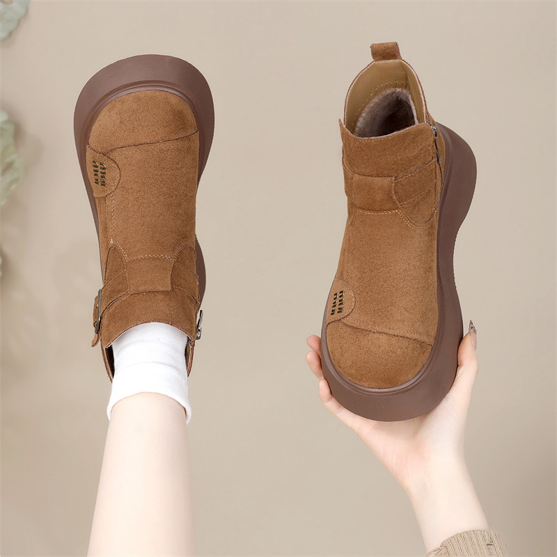 厚底大棉勃肯短靴女2025冬季新款羊毛加厚保暖抗寒东北防滑雪地靴,淘宝优惠券,粉丝福利购,淘宝优惠卷