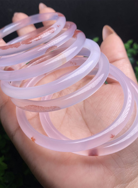 巴西玛瑙冰种朱砂飘红玉镯