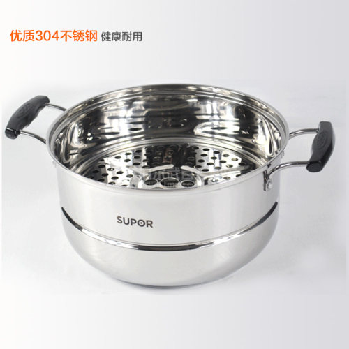苏泊尔304不锈钢蒸锅家用大容量蒸笼蒸鱼神器锅隔水蒸煮两用双层 - 图1