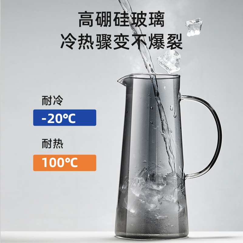 苏泊尔玻璃冷水壶凉水壶家用耐高温大容量冷萃水壶办公室茶壶套装-图0