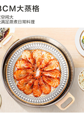 苏泊尔多功能不锈钢蒸煮电蒸锅