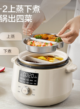 苏泊尔电压力锅鸳鸯双胆上蒸下煮