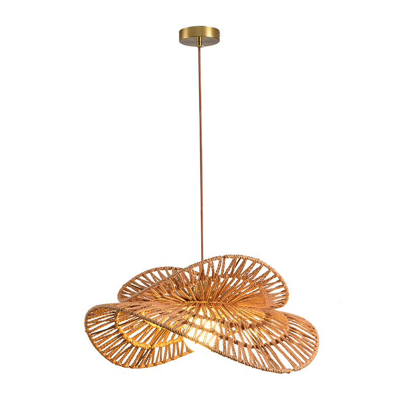 餐厅吊灯日式复古麻绳原木风侘寂风民宿卧室灯创意环保纸绳藤编灯,淘宝优惠券,粉丝福利购,淘宝优惠卷