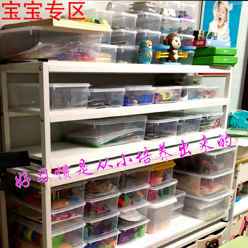 商邦大号塑料盒透明塑料箱子收纳箱黑色储物箱杂物食品展示展卖箱 - 图2