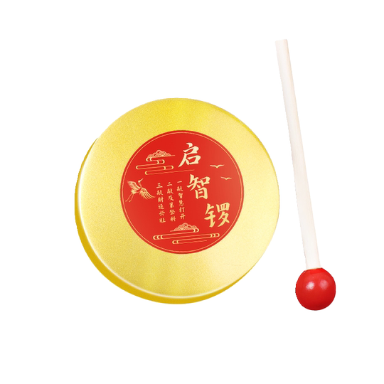 Grab Zhou Tongluo for one year, gong beater ritual props percussion instruments baby gong Qizhi gong children golden gong drum toys