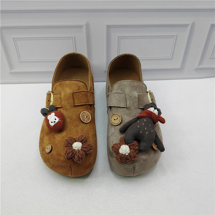 26春季内增高可爱风花朵勃肯鞋女圆头搭扣平底单鞋舒适豆豆鞋女,淘宝优惠券,粉丝福利购,淘宝优惠卷