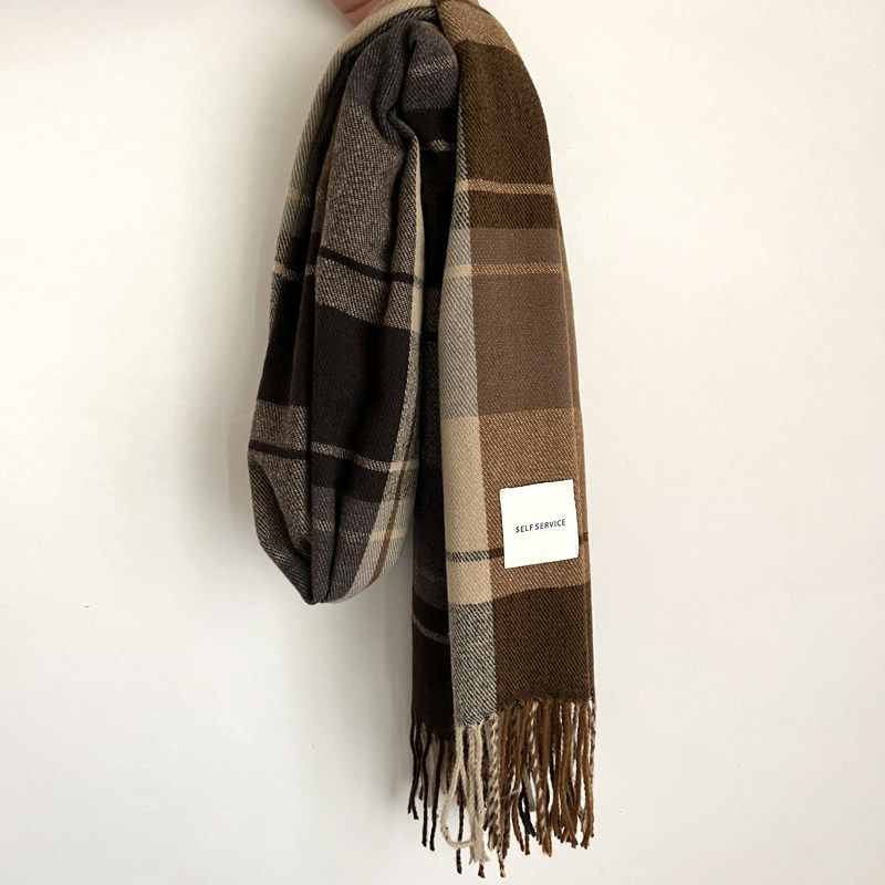秋冬新款英伦学院风仿羊绒围巾女生百搭情侣学生保暖格子围脖男生,淘宝优惠券,粉丝福利购,淘宝优惠卷
