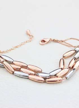 比拉双层彩金手链女大