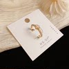 Niche fashion high-end curved natural mother-of-pearl open ring with simple temperament and versatile open adjustable ring for women