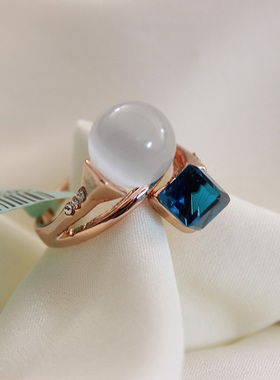威妮华韩版潮装饰品月光石戒指
