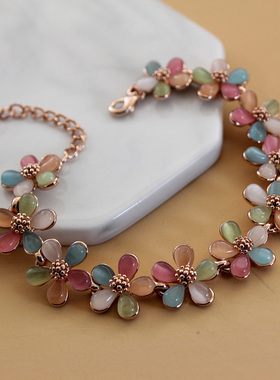威妮华小清新植物花卉花朵手链