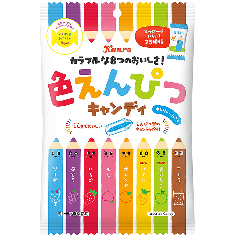 kanro甘乐甘露铅笔糖蜡笔形日本进口糖果彩色硬喜糖水果汁零 - 图3