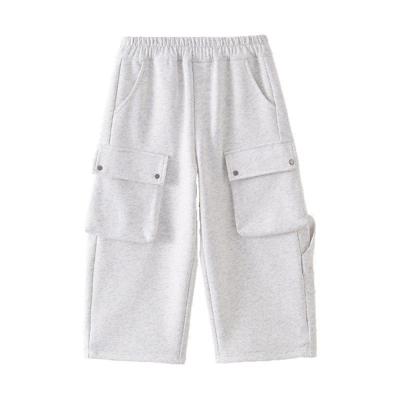 26春款男童工装裤运动裤儿童中大童男孩休闲长裤浅花灰色110~160,淘宝优惠券,粉丝福利购,淘宝优惠卷