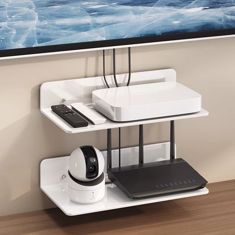 免打孔摄像头置物架墙上壁挂式路由器机顶盒托架室内外监控器支架 - 图3
