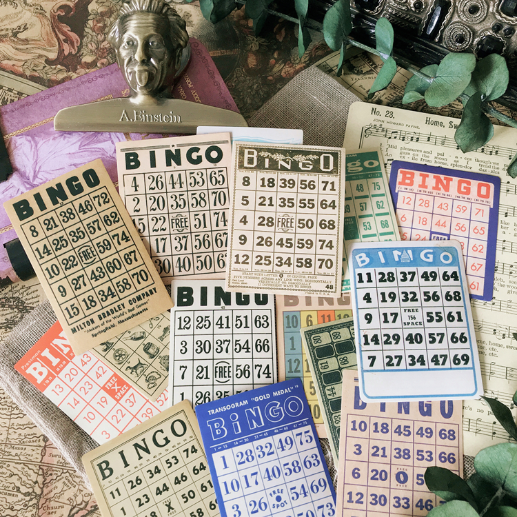 junk journal复古欧美风老包装 BIngo card装饰tn旅行手帐贴纸-图0