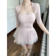 Ruoyu custom-made Luoying Qingwu ບໍລິສຸດ lust sexy temperament knitted ເທິງ + ສິ້ນຕາຫນ່າງຊຸດສອງສິ້ນຊຸດ
