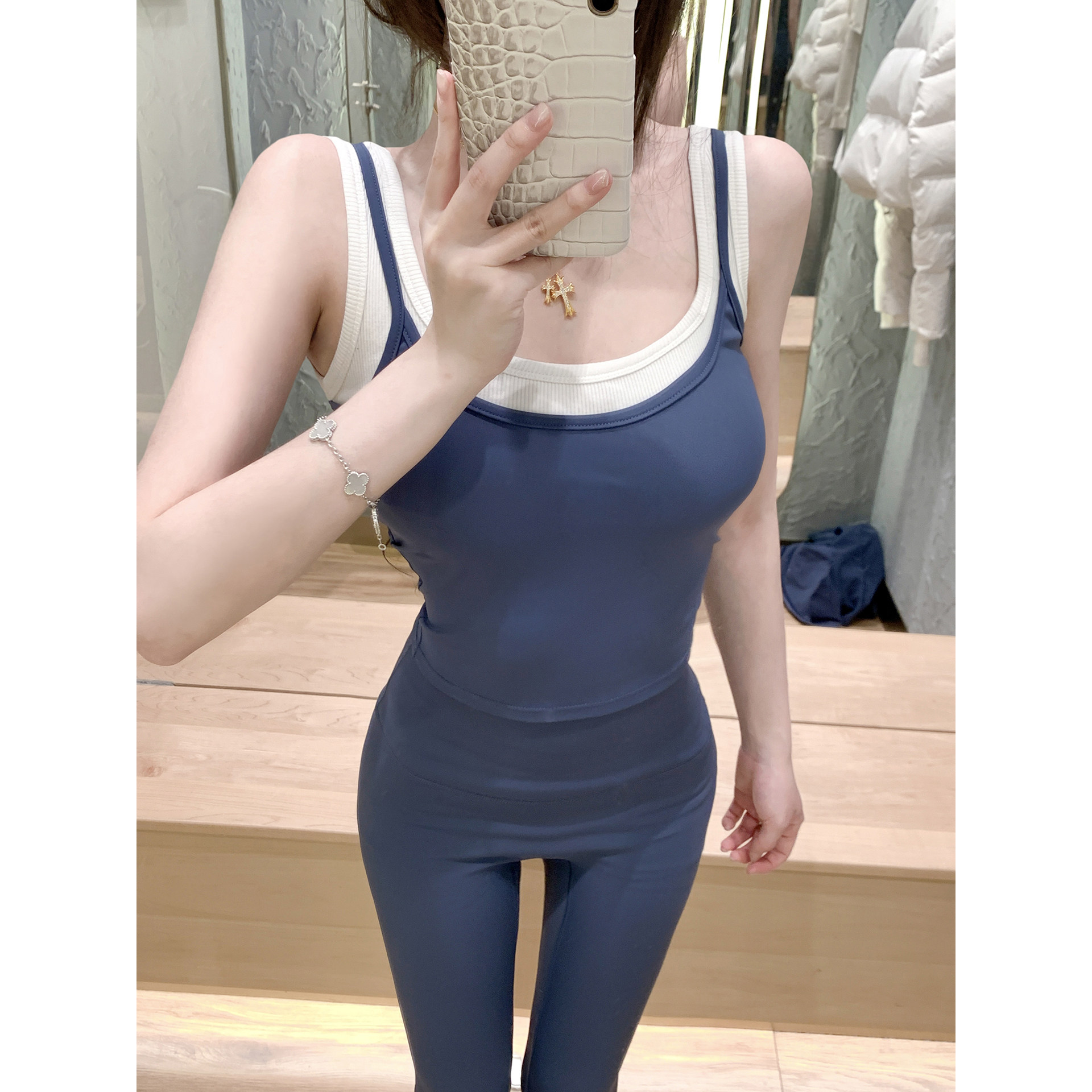 若语定制 a10蓝石色 运动背心开衫瑜伽裤套装休闲显瘦时尚套装,淘宝优惠券,粉丝福利购,淘宝优惠卷