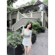 Ruoyu custom-made Korean women's paper mulberry silk wool large U-neck mid-sleeve top pure lust temperament sexy knitted sweater