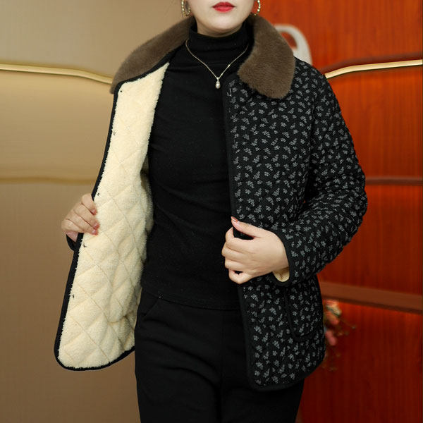 正品新款冬季毛领棉衣妈妈装时尚休闲加绒加厚保暖棉袄大码外套女,淘宝优惠券,粉丝福利购,淘宝优惠卷