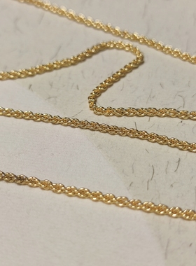 铜质电镀黄金色男女项链麻花链饰品配件民族风饰品