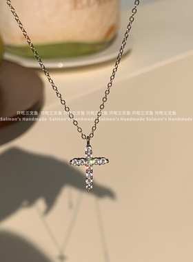 T家同款经典S925纯银十字架项链